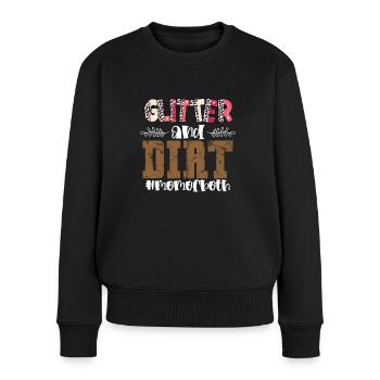Paillettes et saleté - Pull Premium bio Femme - noir - Devant - Julia (174cm)
