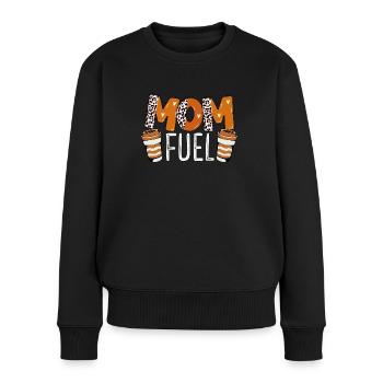 Mama Kaffee Brennstoff - Frauen Premium Bio Pullover - Schwarz - Vorne - Julia (174cm)