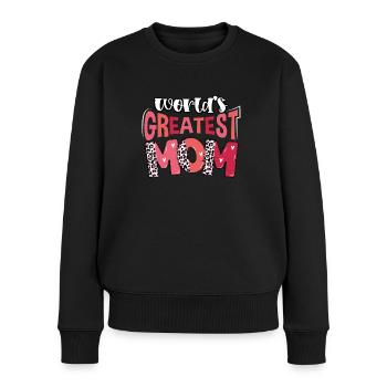 La plus grande mère du monde - Pull Premium bio Femme - noir - Devant - Julia (174cm)