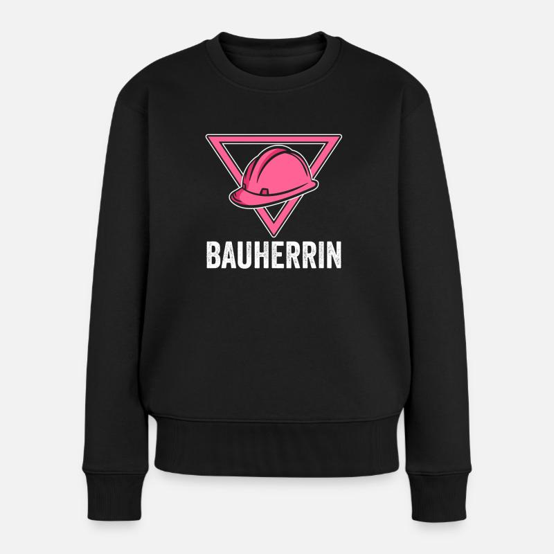 Bauherrin - Frauen Premium Bio Pullover - Schwarz