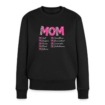 Mama jobs - Frauen Premium Bio Pullover - Schwarz - Vorne - Julia (174cm)