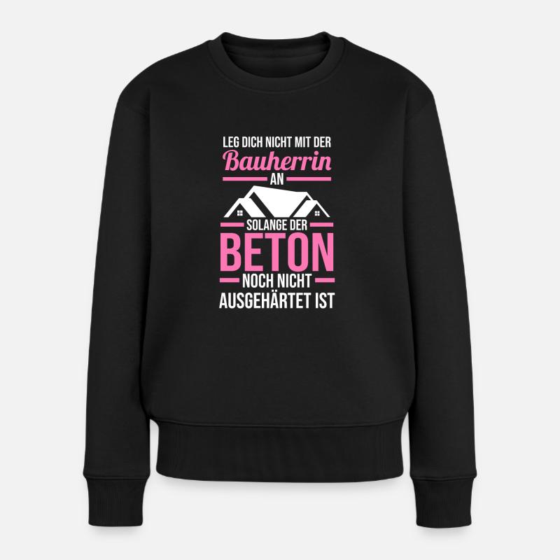 Bauherrin - Frauen Premium Bio Pullover - Schwarz