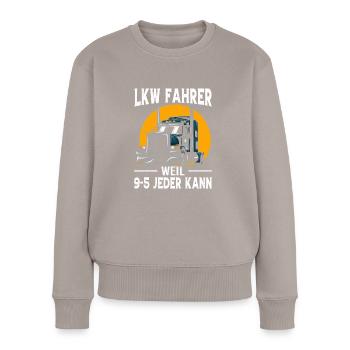 LKW Fahrer Geschenk Brummi Vater Jubiläum - Frauen Premium Bio Pullover - Taupe - Vorne - Julia (174cm)