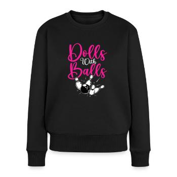 Dolls with Balls - Frauen Premium Bio Pullover - Schwarz - Vorne - Julia (174cm)