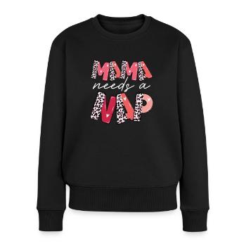 Maman a besoin d’une sieste - Pull Premium bio Femme - noir - Devant - Julia (174cm)