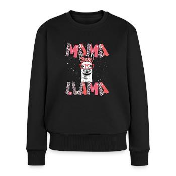 Mama llama with glasses - Women's Premium Organic Jumper - black - Front - Julia (174cm)