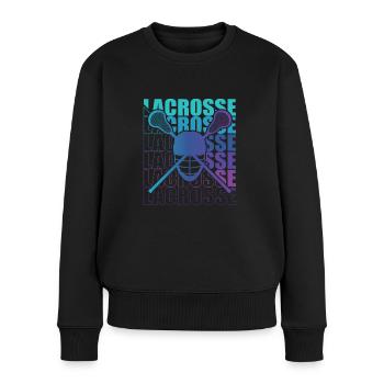 Lacrosse LAX Club Team Spieler Trainer Fans Coach - Frauen Premium Bio Pullover - Schwarz - Vorne - Julia (174cm)
