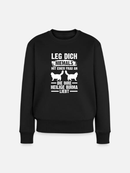 Heilige Birma Katze - Frauen Premium Bio Pullover - Schwarz