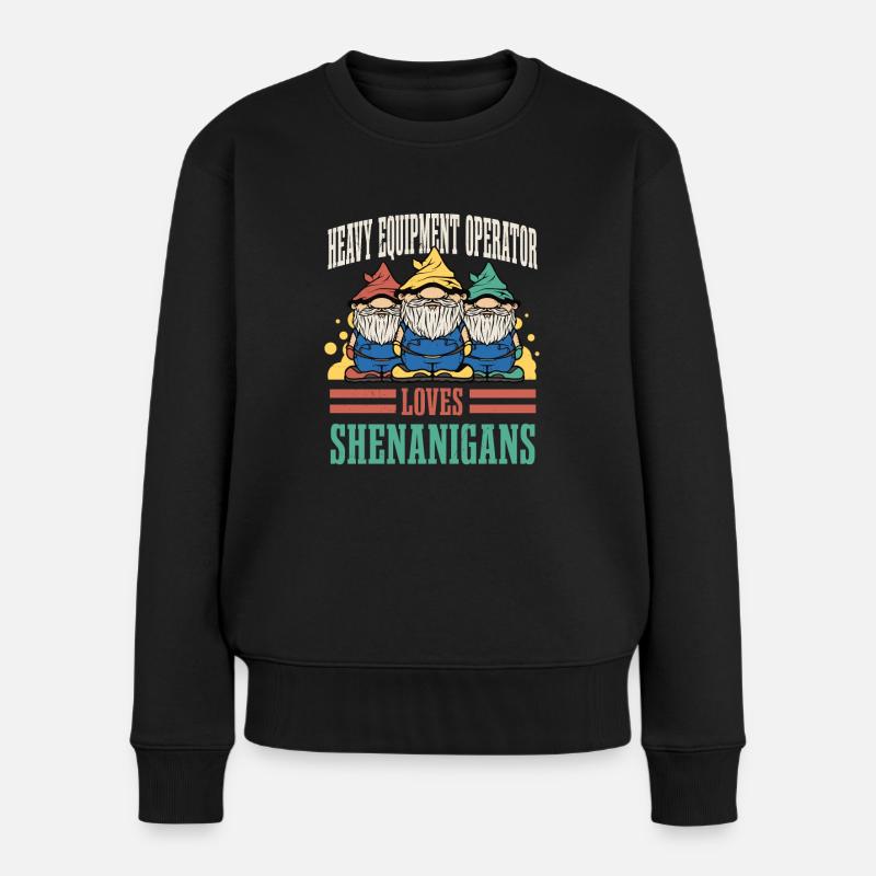 Schwermaschinenführer St. Patricks Day - Frauen Premium Bio Pullover - Schwarz