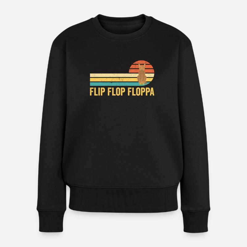 Big Floppa Caracal Cat Meme Rétro - Pull Premium bio Femme - noir