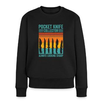 Messersammler - Frauen Premium Bio Pullover - Schwarz - Vorne - Julia (174cm)