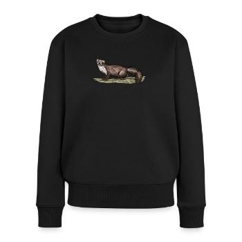 Martre de pierre I maison motif de chasse au gibier de martre pour les chasseurs - Pull Premium bio Femme - noir - Devant - Julia (174cm)