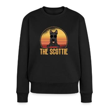Scottish Terrier Scottie Hund - Frauen Premium Bio Pullover - Schwarz - Vorne - Julia (174cm)