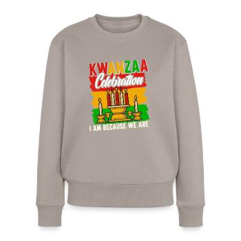 Kwanzaa Celebrate - Women's Premium Organic Jumper - taupe - Front - Julia (174cm)