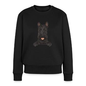 Scottish Terrier Scottie Hund - Frauen Premium Bio Pullover - Schwarz - Vorne - Julia (174cm)