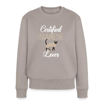 Siamesische Katze Geschenke - Frauen Premium Bio Pullover - Taupe - Vorne - Julia (174cm)