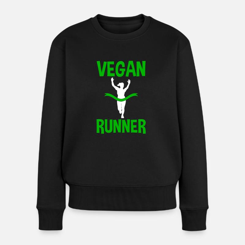 Vegan Runner 4 - Frauen Premium Bio Pullover - Schwarz