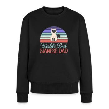 Siamesische Katze Geschenke - Frauen Premium Bio Pullover - Schwarz - Vorne - Julia (174cm)