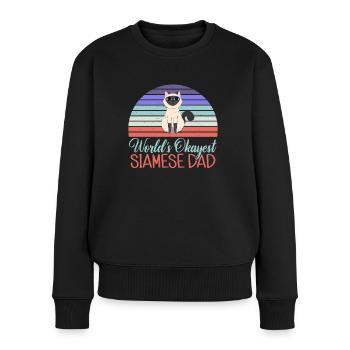 Siamesische Katze Geschenke - Frauen Premium Bio Pullover - Schwarz - Vorne - Julia (174cm)