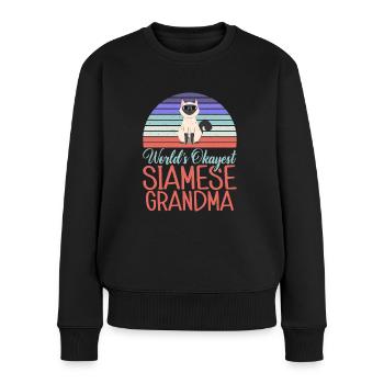Siamesische Katze Geschenke - Frauen Premium Bio Pullover - Schwarz - Vorne - Julia (174cm)