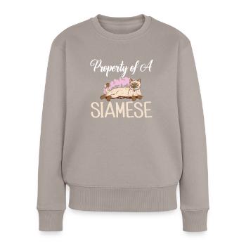Siamesische Katze Geschenke - Frauen Premium Bio Pullover - Taupe - Vorne - Julia (174cm)