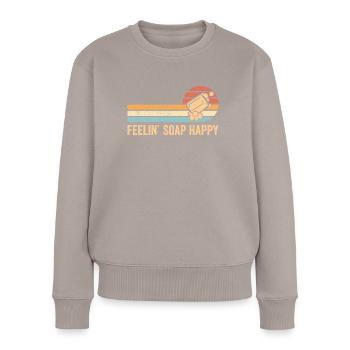 Fabricant de savon amusant - Pull Premium bio Femme - taupe - Devant - Julia (174cm)