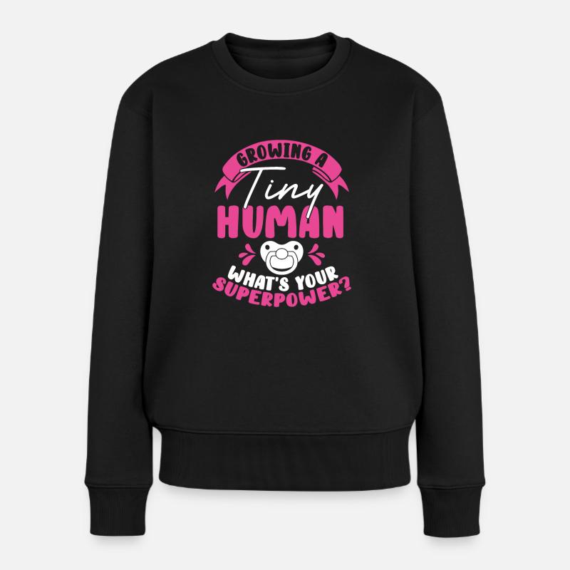 Einen Winzigen Menschen Wachsen Lassen - Frauen Premium Bio Pullover - Schwarz