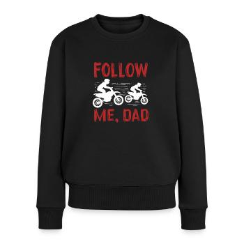 Folge mir Papa - Frauen Premium Bio Pullover - Schwarz - Vorne - Julia (174cm)
