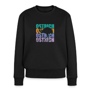 Ostrich Vogelstrauß Laufvogel Großvogel - Frauen Premium Bio Pullover - Schwarz - Vorne - Julia (174cm)