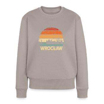 Pologne Wroclaw Skyline - Pull Premium bio Femme - taupe - Devant - Julia (174cm)