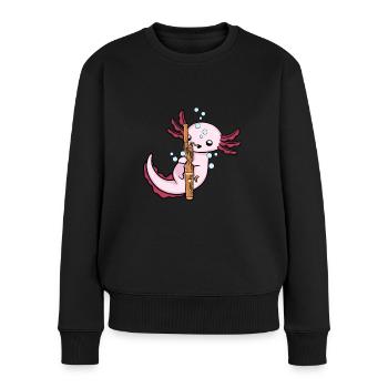Axolotl Fagott Musikinstrument Big Band Oboe - Frauen Premium Bio Pullover - Schwarz - Vorne - Julia (174cm)