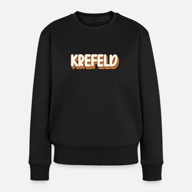 Krefelderin Krefelder Krefeld - Frauen Premium Bio Pullover - Schwarz