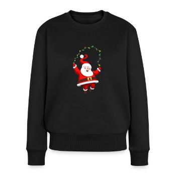 Drôle de Noël Noël - Pull Premium bio Femme - noir - Devant - Julia (174cm)