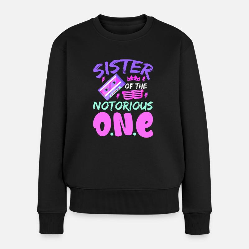 Drôle de sœur hip-hop old-school - Pull Premium bio Femme - noir