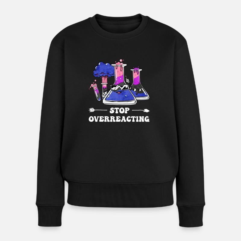 Gender-Fluid-Stolz-Flagge Chemie-Lehrer - Frauen Premium Bio Pullover - Schwarz