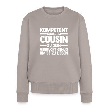 Cousin - Frauen Premium Bio Pullover - Taupe - Vorne - Julia (174cm)