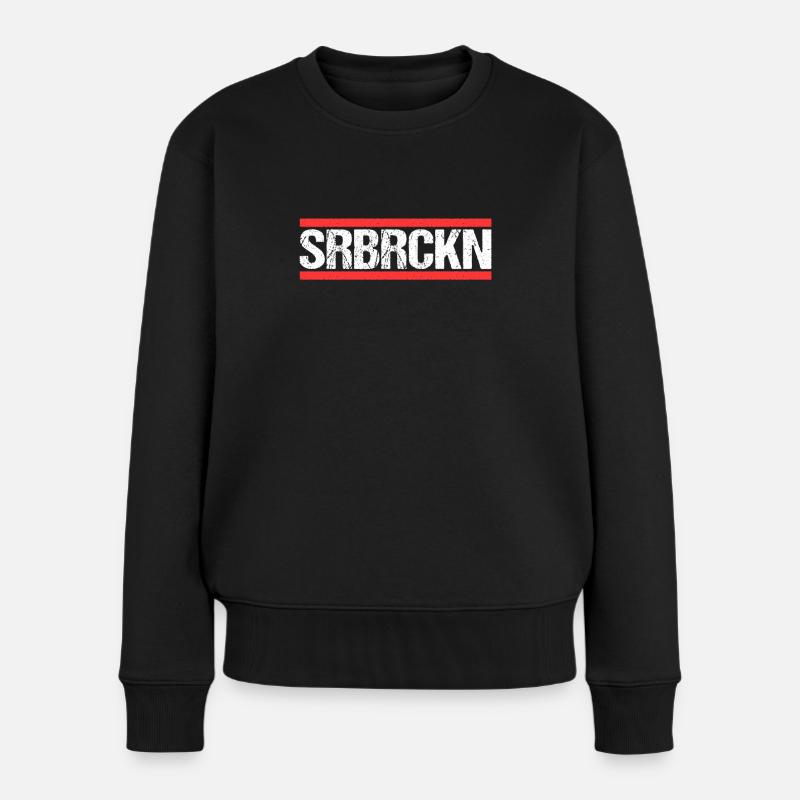 Saarbrückenerin Saarbrückener Saarbrücken - Frauen Premium Bio Pullover - Schwarz