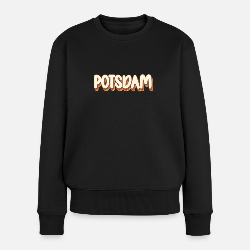 Potsdamerin Potsdamer Potsdam - Frauen Premium Bio Pullover - Schwarz