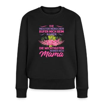 Mutter Mama Tochter Geschenk - Frauen Premium Bio Pullover - Schwarz - Vorne - Julia (174cm)