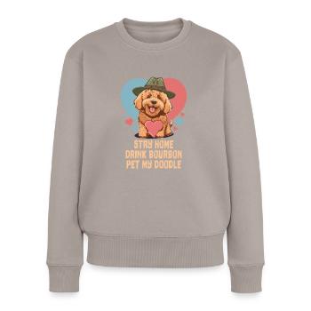 Restez à la maison Boisson Bourbon Pet My Doodle - Pull Premium bio Femme - taupe - Devant - Julia (174cm)