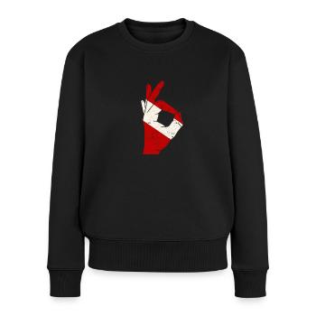Drapeau de plongée Ok Signe Plongée Drôle - Pull Premium bio Femme - noir - Devant - Julia (174cm)