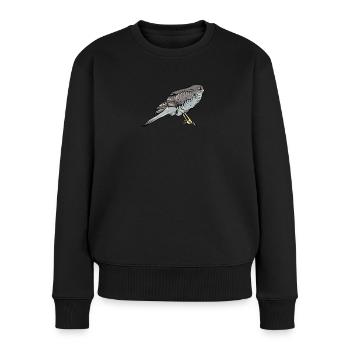 Sperber Vogel I Greifvogel Motiv für Ornithologen - Frauen Premium Bio Pullover - Schwarz - Vorne - Julia (174cm)