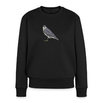 Sperber Vogel I Greifvogel Motiv für Ornithologen - Frauen Premium Bio Pullover - Schwarz - Vorne - Julia (174cm)