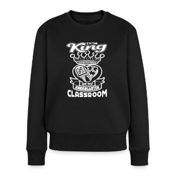 Kindergarten Teacher King Of Classroom - Women's Premium Organic Jumper - black - Front - Julia (174cm)