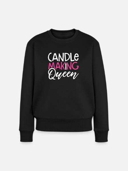 Königin Der Kerzenherstellung - Frauen Premium Bio Pullover - Schwarz