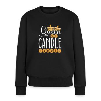 Reine de la fabrication de bougies - Pull Premium bio Femme - noir - Devant - Julia (174cm)