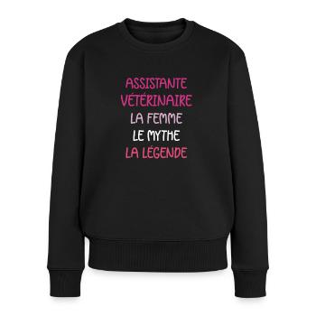 assistante veterinaire - Pull Premium bio Femme - noir - Devant - Julia (174cm)