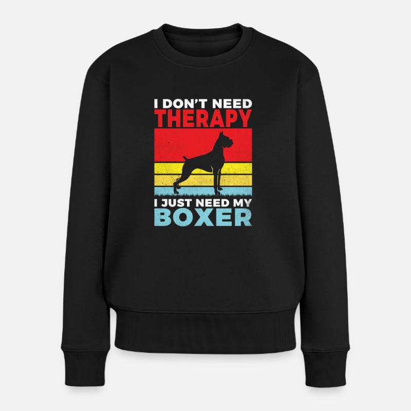Boxer Hund Geschenke - Frauen Premium Bio Pullover - Schwarz