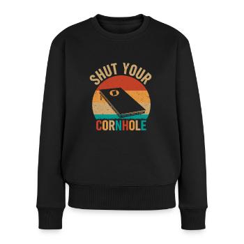 Hold your cornhole board game throwing game - Women's Premium Organic Jumper - black - Front - Julia (174cm)