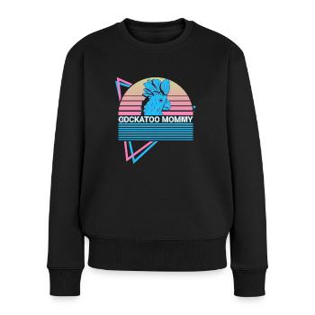 Kakadu-Mama Retro - Frauen Premium Bio Pullover - Schwarz - Vorne - Julia (174cm)